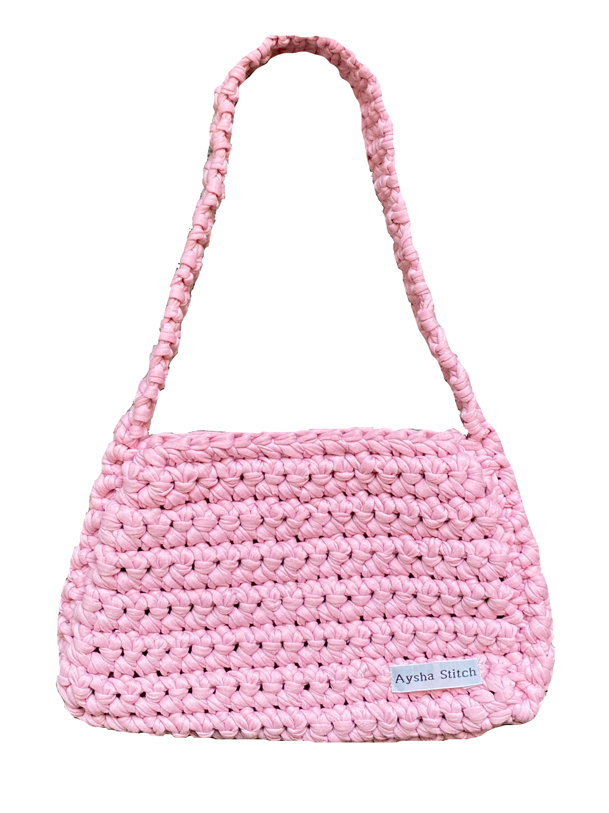 Aysha Stitch Solid Colour Bag - Baby Pink