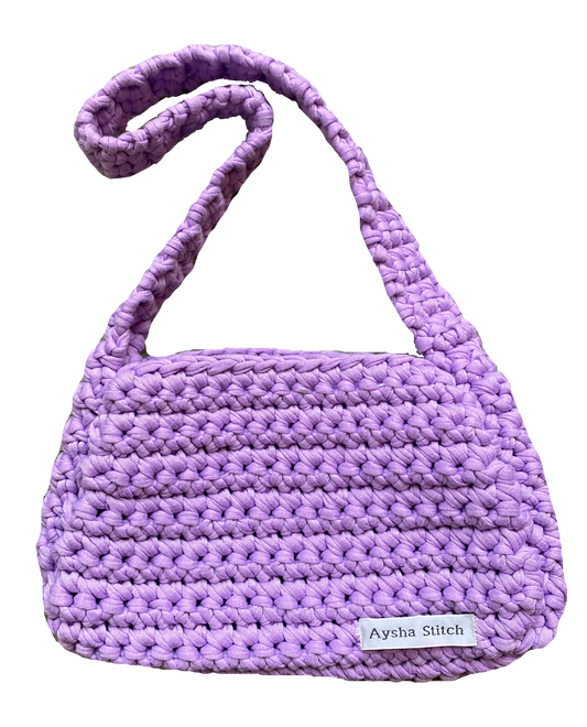 Aysha Stitch Solid Colour Bag - Purple