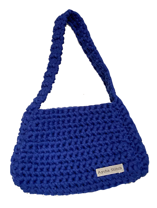 Aysha Stitch Solid Colour Bag - Dark Blue