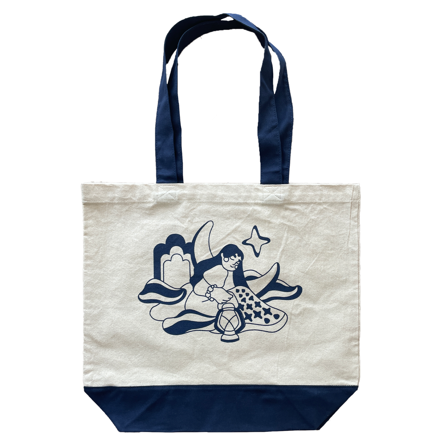 Moon and Stars canvas tote bag by Airbrush