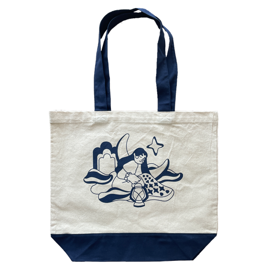 Moon and Stars canvas tote bag by Airbrush